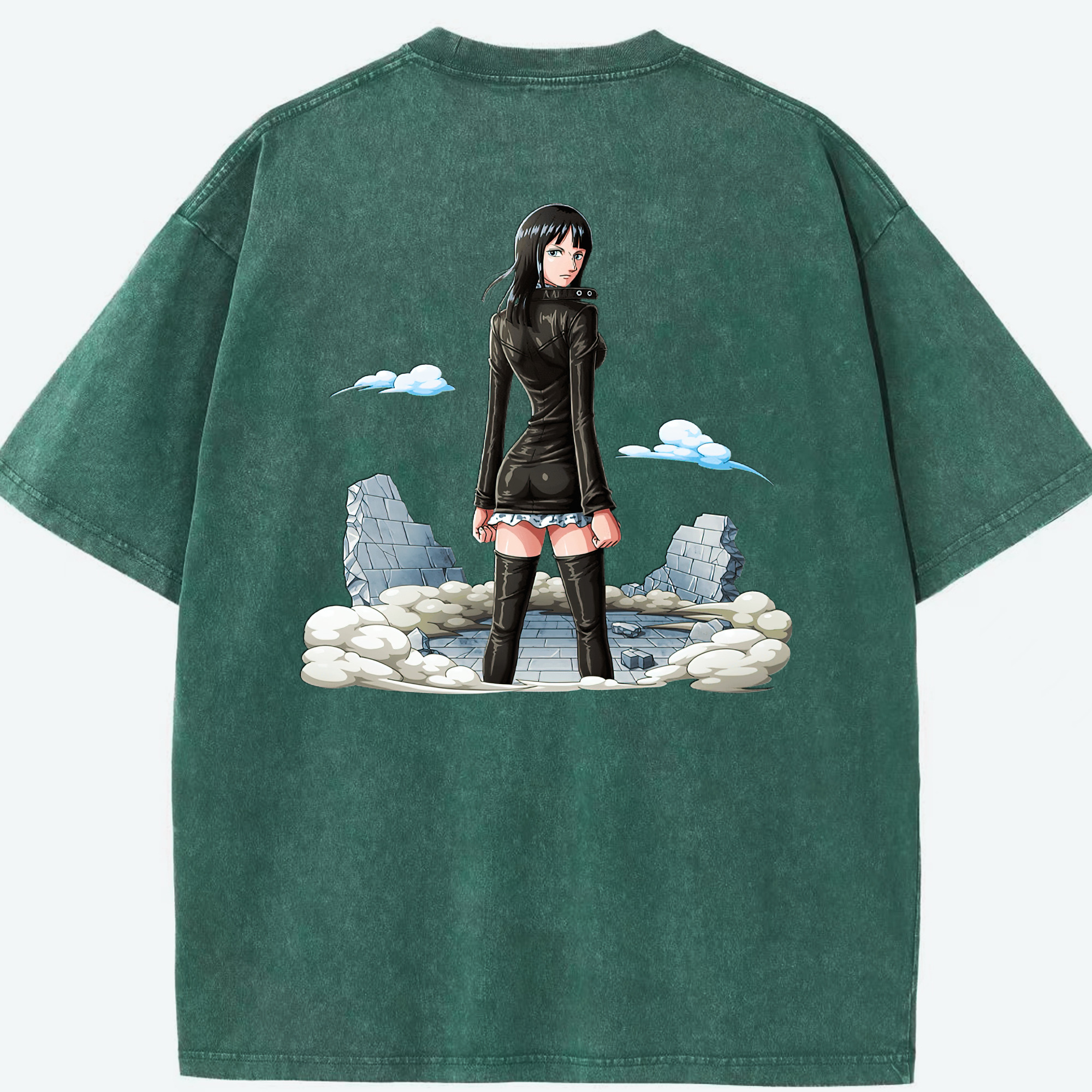ワンピース ニコ・ロビン ONE PIECE Nico Robin 綿100% ヴィンテージ風 半袖Tシャツ（背面プリント）